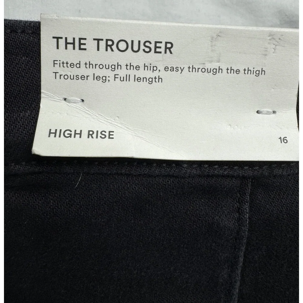 Ann Taylor The Trouser High Rise Wide Leg Black Denim Jeans Size 16 NWT - Picture 2 of 16